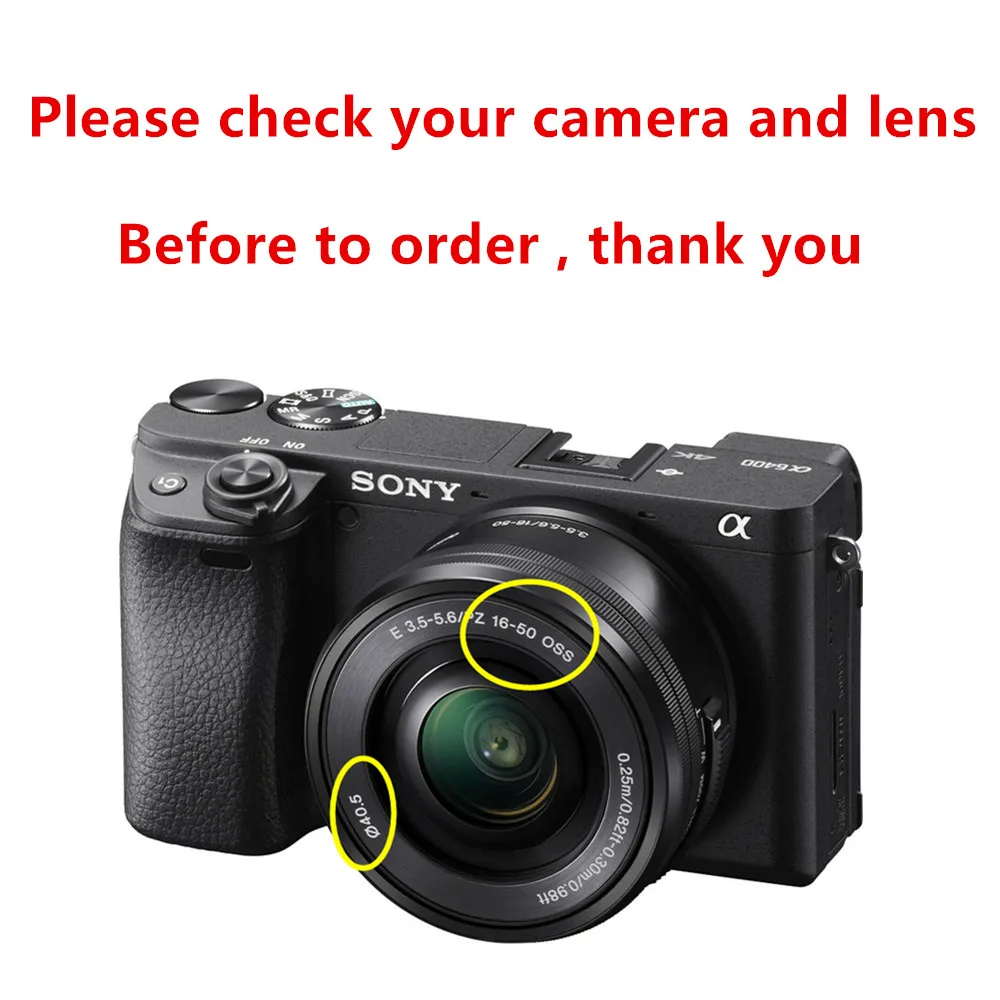 Металлическая бленда для объектива для sony A6600 A6500 A6400 A6300 A6100 A6000 A5100 A5000 NEX-6 NEX-5T NEX-5N NEX-3N NEX-5R при доставке службой E 16-50 мм объектив