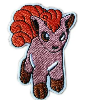 

3" Vulpix Pokemon Go Team logo Iron On Patch HOT Pocket Comics Embroidered Emblem applique Costume Cosplay Team Stickers