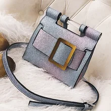 ETAILL 2018 Big Buckle Glitter Blink Small Shoulder Bag Women Sequins Pu Leather Crossbody Bag Fashion Flap Party Messenger Bag