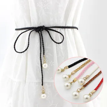 

Bycobecy Chain For Pants New Ladies Dress Woven Waist Rope Belt Thin Waistband Wild Belt Fashion Knotted Waist Chain Skirt 2020