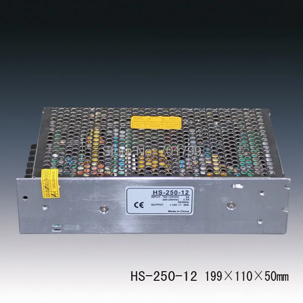 

250W 12V 20.83A Small Volume Switching power supply for LED Strip light,LED module.etc