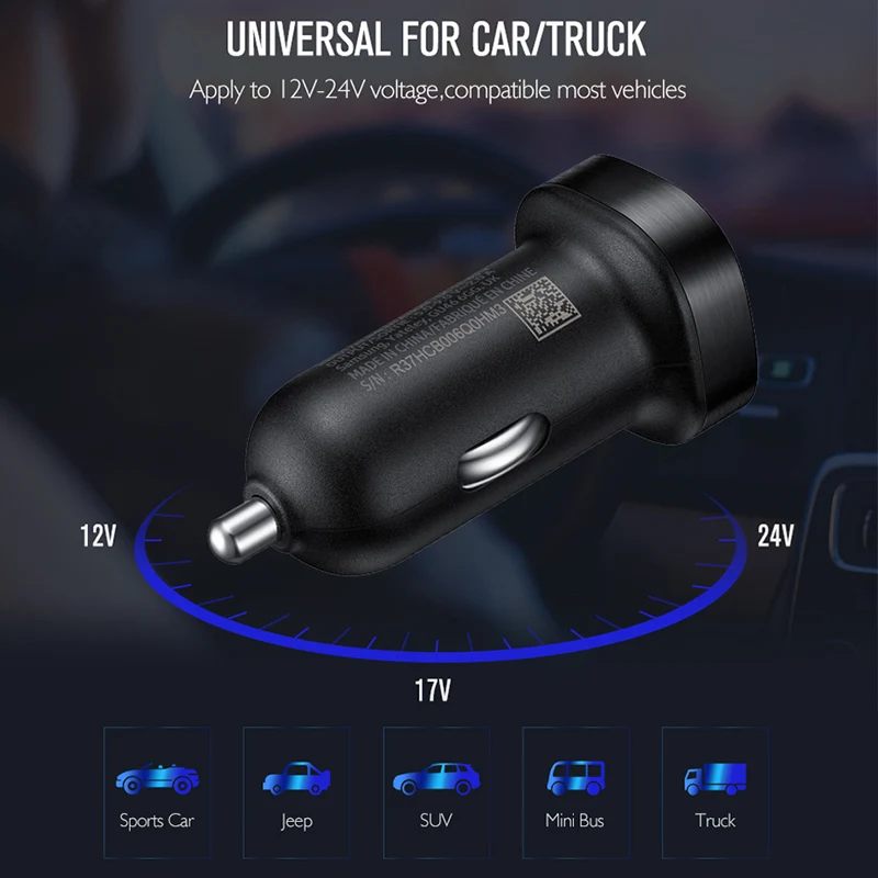 سامسونج note9 S9 S8 زائد سريع شاحن سيارة الأصلي محول 18 واط 9V2A 1.2 متر USB نوع C كابل السفر USB note8 S 9 ثانية 8 C5 C7 C9pro