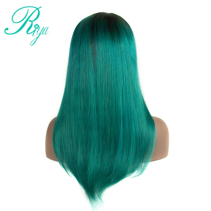 1B green human hair wig (4)