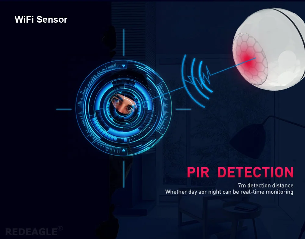 Wi-Fi движения PIR Сенсор сигнализации детектор для Беспроводной Wi-Fi Умный дом автоматизации через приложение уведомления оповещения