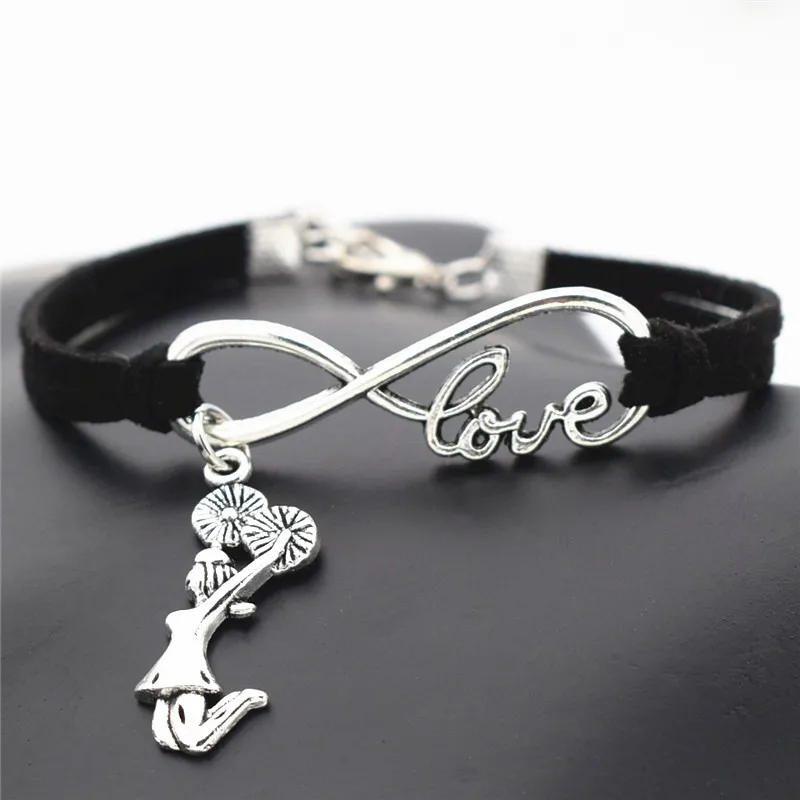 7 Colors New Lucky Infinity Love Cheerleader Girls Charm Leather Bracelets Rope Bangle for Women Men Jewelry Gifts Christmas | Украшения и