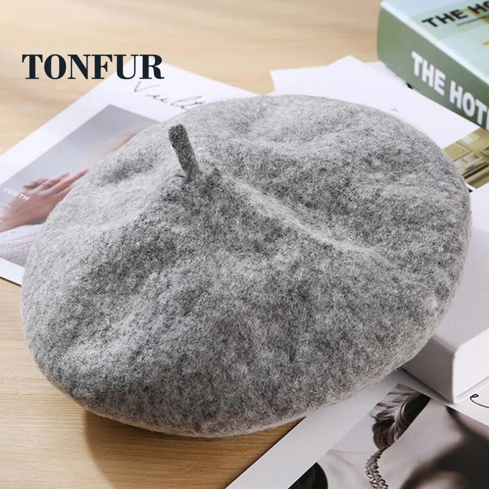 

100% Wool Beret Hat for Women Winter Warm Hats for Girls 2019 new arrivals SR176