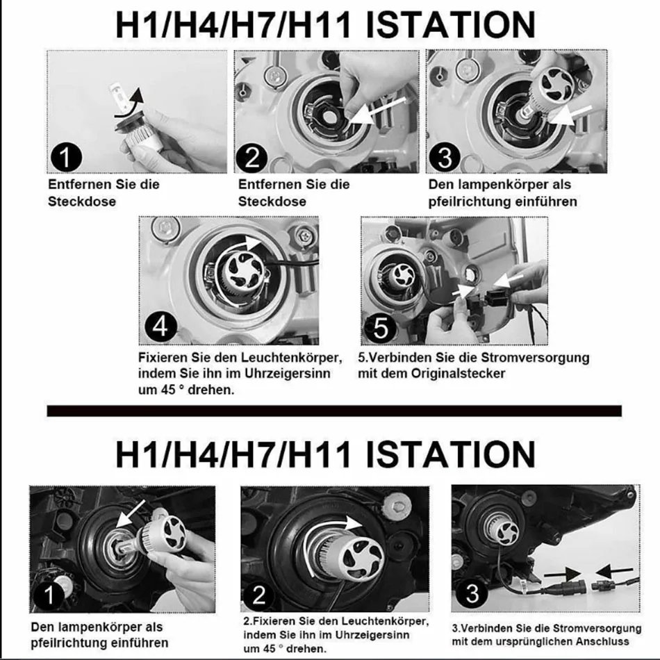 20 шт C6 светодиодный фар автомобиля H7 светодиодный H4 лампы HB2 H1 H3 H11 HB3 9005 HB4 9006 9004 9007 9012 72 Вт 8000lm Авто Противотуманные фары 12V