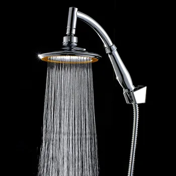 

6 inch Bathroom Shower Head Round Chrome Ultra-thin Showerheads Rainfall Shower Head Rotate 360 Degrees Hand Held Rain Shower