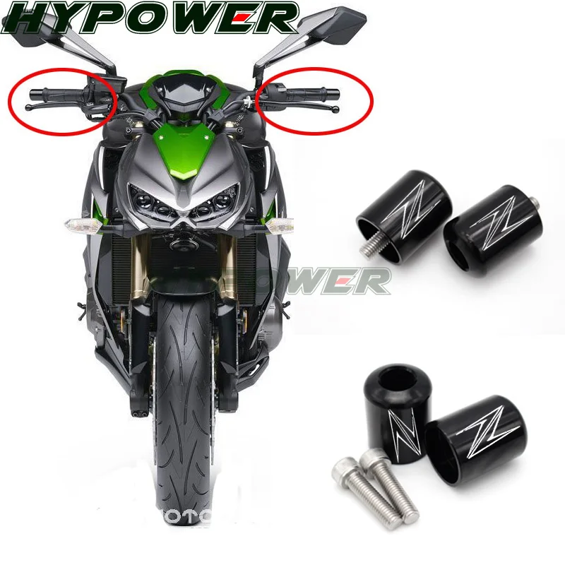 CNC Aluminum Motorcycle Bar Ends Handle Grip Handbar For KAWASAKI