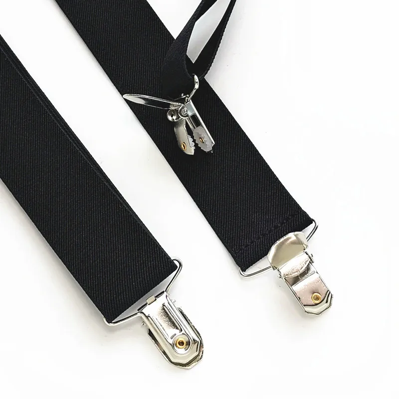Kuat Klip Hitam Suspender Pria Wanita 