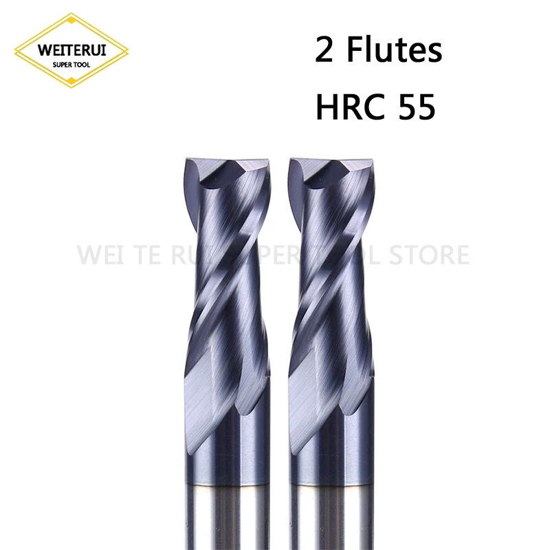 

1PC Cutting HRC55 2 Flute Lengthen End Mill 100L 2mm 4mm Machining Milling Tungsten Steel Sprial Bit Milling Cutter