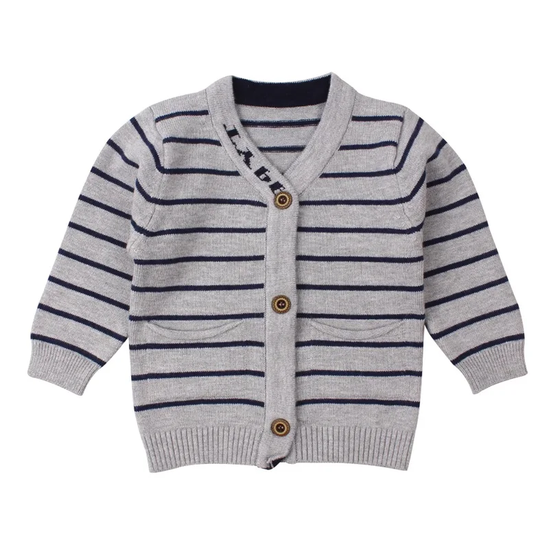 Striped Cotton Baby Sweater Casual Knit Newborn Baby Cardigan Long Sleeve V-Neck Sweater For Boy Autumn Infant Outdoor Sweaters (5)