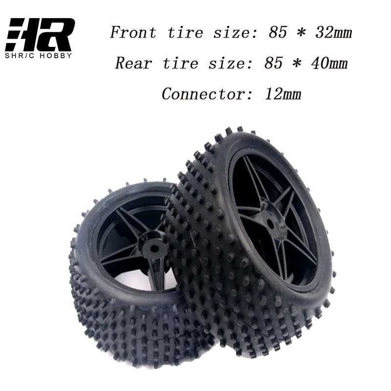 4pcs RC 1/10 Buggy Wheels & Tires 12mm Hex For RC Off Road Car HPI HSP