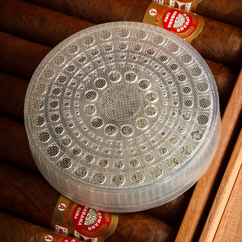 Transparent Round Crystal Gel Cigarette Cigar Humidor Humidifier