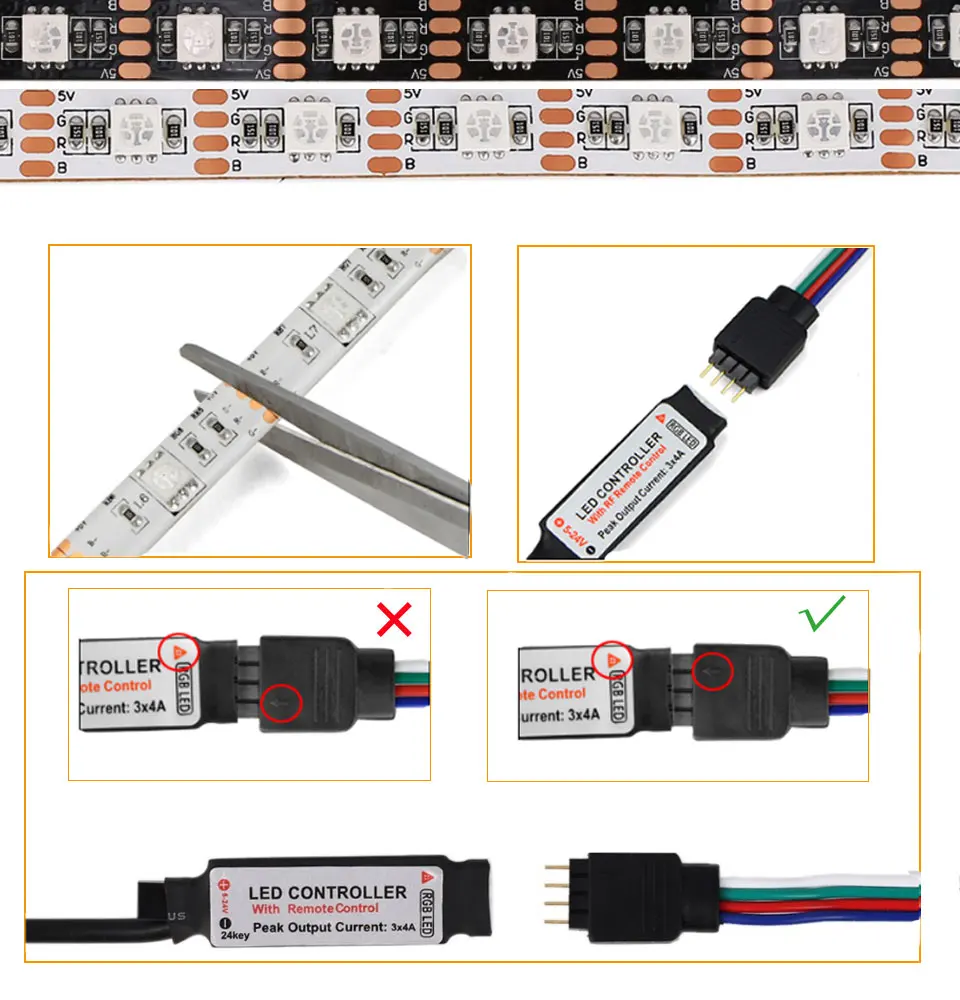 1 м 2 м 3 м 4 м 5 м DC 5 в RGB гибкая USB Светодиодная лента светильник 5050 SMD sting IP20 лента клейкая лента ТВ ПОДСВЕТКА 24 ключа RF контроллер
