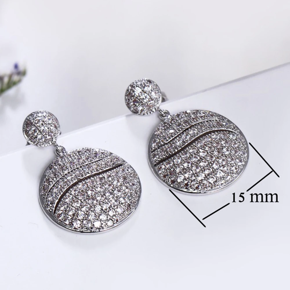 New Style Luxurious Round pendant drop statement earrings aros mujer oreja sieraden aretes de mujer Women Fashion jewelry