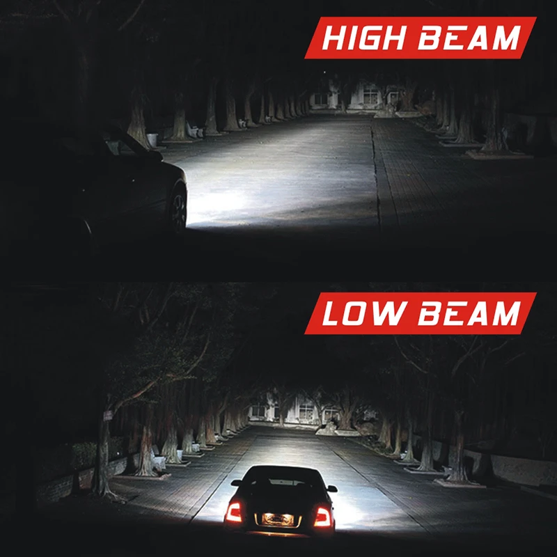 2 шт. светодиодный светильник на голову, комплект, светильник, автомобильные лучевые лампы 8000K 12000LM, водонепроницаемый IP67