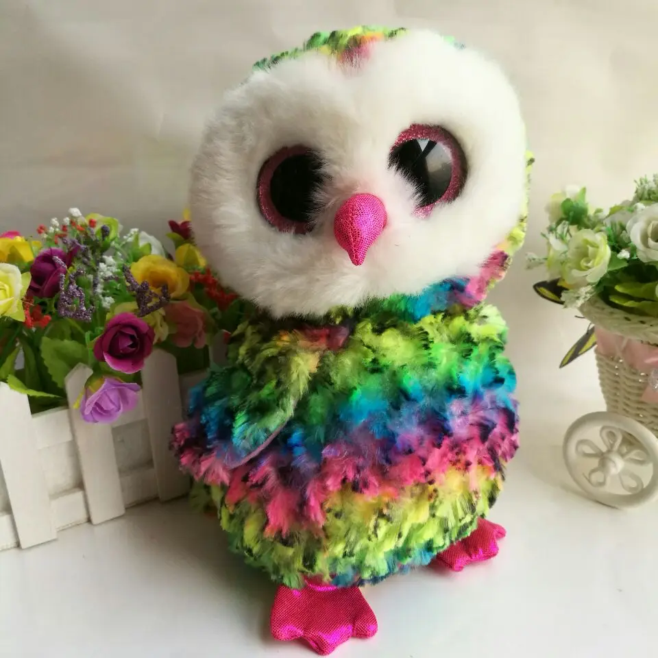 OWEN OWL DESIGN 25CM 10' In Stock Original Ty Beanie Boos Big Eyed