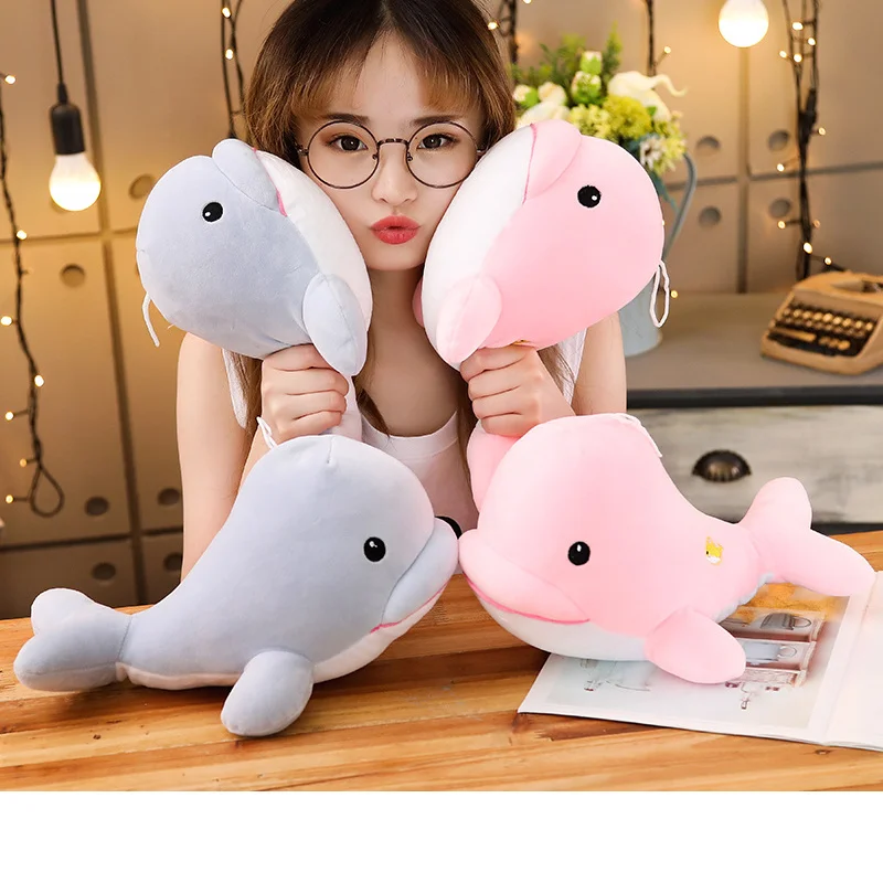 

30cm Soft Dolphin Plush Toy Doll Stuffed Animal Pillow Kawaii Office Nap Pillow Kids Toy Christmas Gift for Girls plush toy 2019