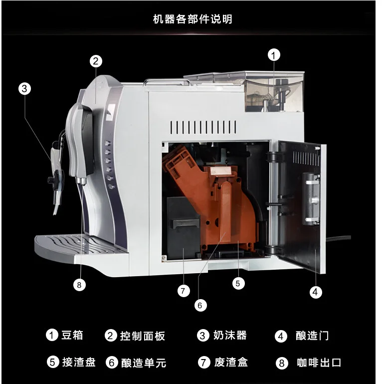 ALDXC29-ME-708, коммерческий Итальянский Коммерческий Итальянский полностью автоматический паровой кофе машина для офисного использования оптом ME-708 серебро