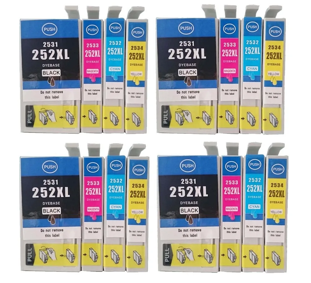 INK WAY 4 SETS of 252XL BK C M Y T2521XL compatible ink cartridge for