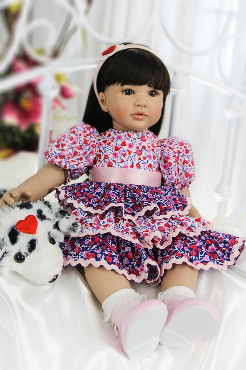 60cm NPK DOLL Reborn Baby Doll Boneca Reborn Silicone Completa Doll Reborn Girl play hous toy Christmas gift For Children rapunz