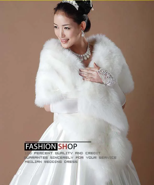 shrugs white Fur Wrap Shrug Bolero Bridal Shawl ivory