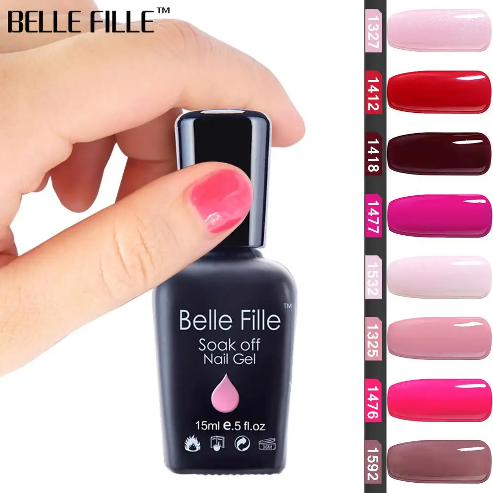 BELLE FILLE 15 мл УФ гель лак для ногтей неоновый розовый красный Гель полировки Vernis