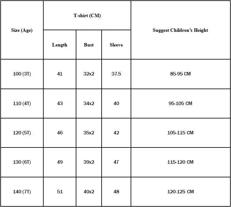 aliexpress size chart