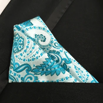 

Lingyao Luxury Men pocket square TOP quality woven handkerchief Classic paisley hanky