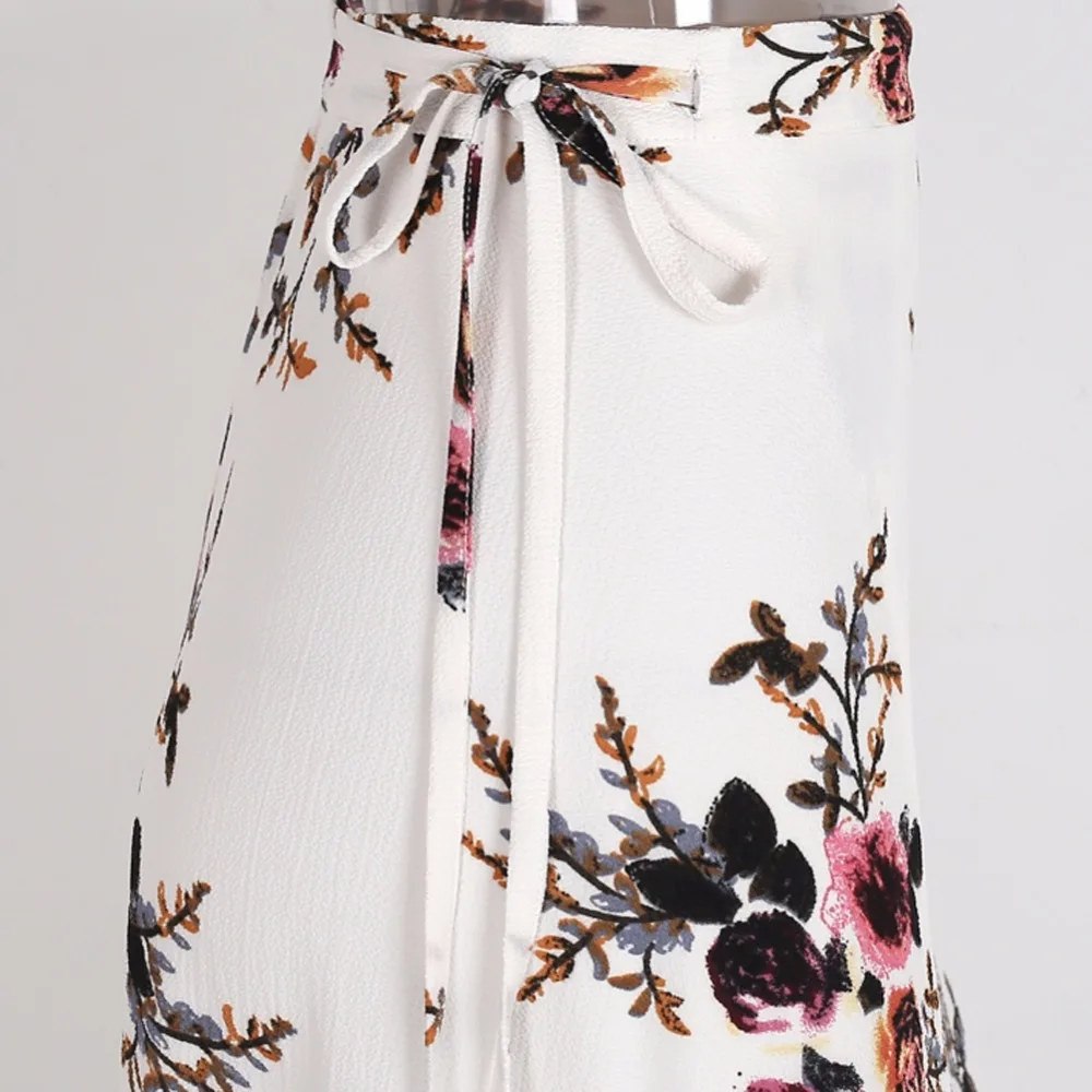 Boho High Waist Long Maxi Asymmetrical Skirt Dress_7