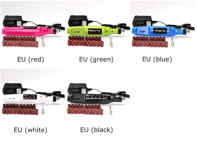 Мини-дрель для ногтей, набор шлифовальных нарукавников, шлифовальный барабан, оправки, шлифовальные ленты, инструменты для маникюра, электрическая наждачная бумага, пилочки для ногтей, США, комплект