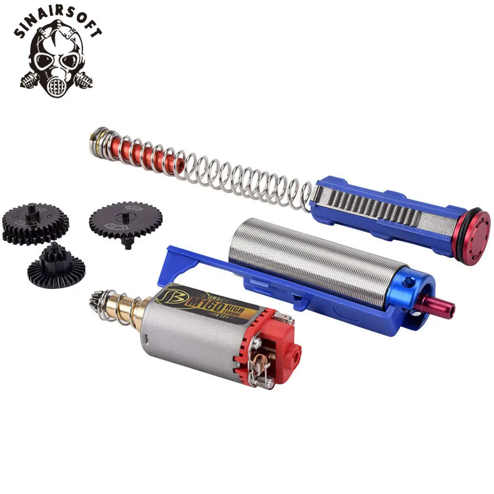 

SINAIRSOFT Motor SHS Gear Set 14 Teeth Piston Cylinder Set Spring Guide Tappet Plate Nozzle For Airsoft AEG M4 Gearbox