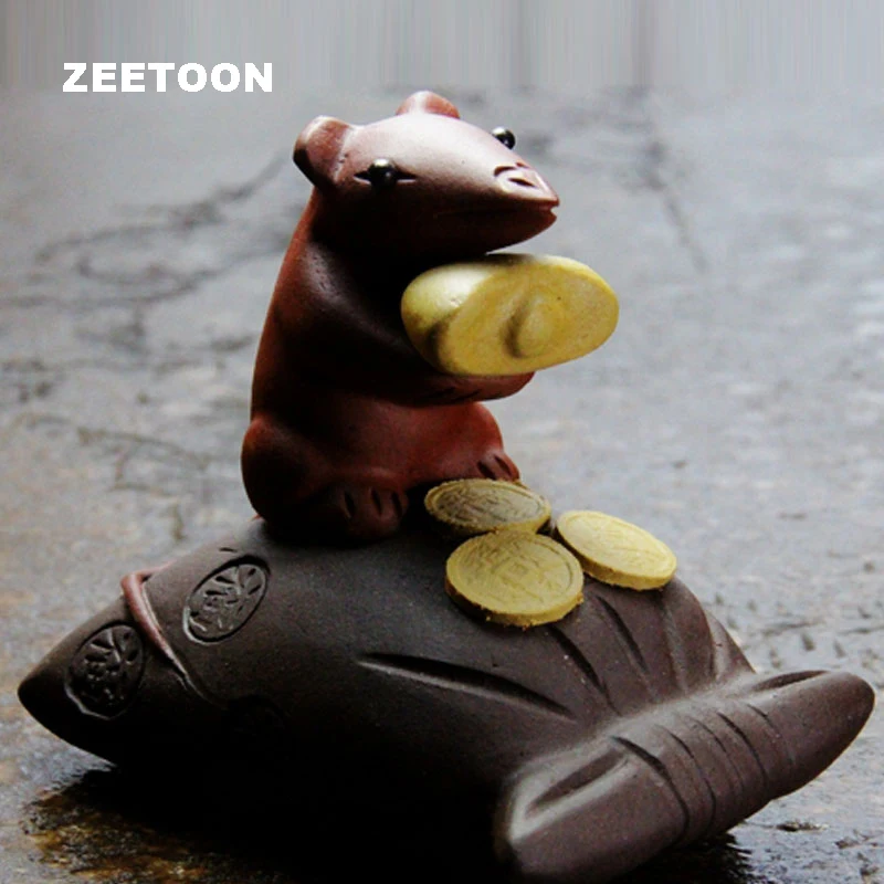 Authentic Yixing Purple Clay Fengshui Tea font b Pet b font Money Bag Small Mouse Chinese