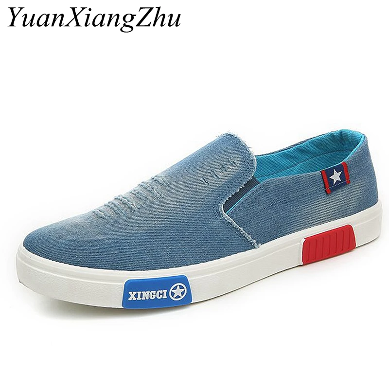 Denim Canvas Men's Casual Shoes Loafers Comfortable Slip-On Flats Men Shoes Plimsolls 2019 Spring Light Breathable Male Footwear Denim Canvas Men's Casual Shoes Loafers Comfortable Slip-On Flats Men Shoes Plimsolls 2019 Spring Light Breathable Male Footwear