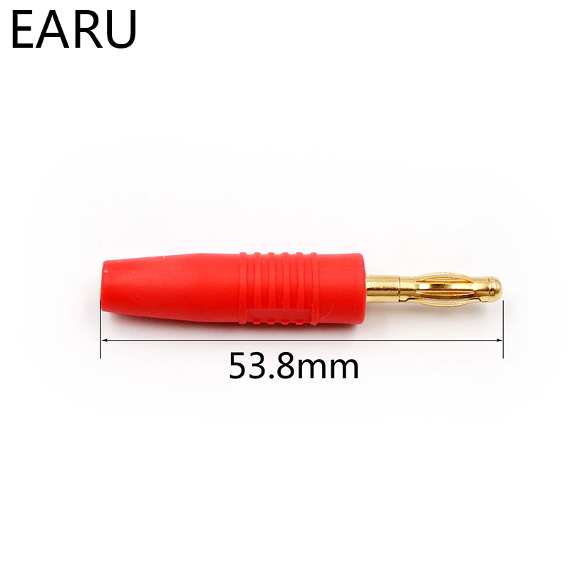 Banana Plugs 4pcs 4mm Gold Plated Musical Speaker Cable Wire Pin Connectors Socket Red Black Blue Green Yellow