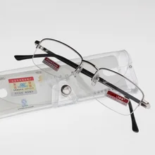 Unisex Men Women Flexible Readers Crysta Half Frame Eyeglasses Spectacles Reading Glasses Metal High Quality 1.00-4.00