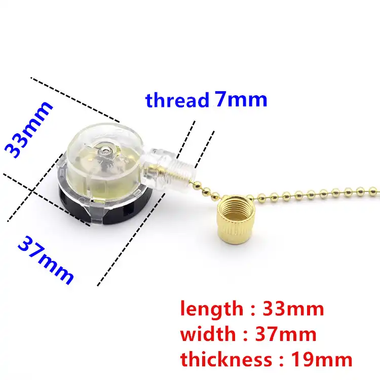 Ceiling Fan Switch Pull Chain Cable Wire Cord 3 Speed 3 Level Zipper Switch Lamp Speed Regulation Shift Lighting Accessories
