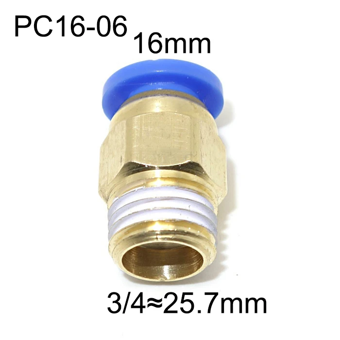 16mm Tube To 3/4" BSP Male Thread Straight One Touch Coupling Pneumatic Push Pipe Fitting Tube
