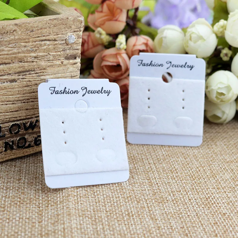 4*4.8cm Jewelry Tags 500pcs PVC+Velvet Earring Cards Ear Studs Earring