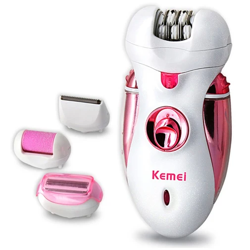 

KM-2530 hot 4 in 1 Rechargeable Multifunctional Women Shaver Electric Epilator Hair Removal Foot Care Tool battery power shaver