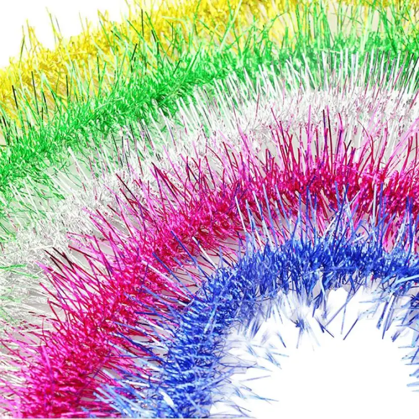 Christmas Home Party Decoration Xmas Tree Ornaments Streamers 2m Tinsel