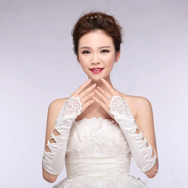 Модные женские атласные пикантные длинные опера полые Перчатки для Брак невесты Одежда S18