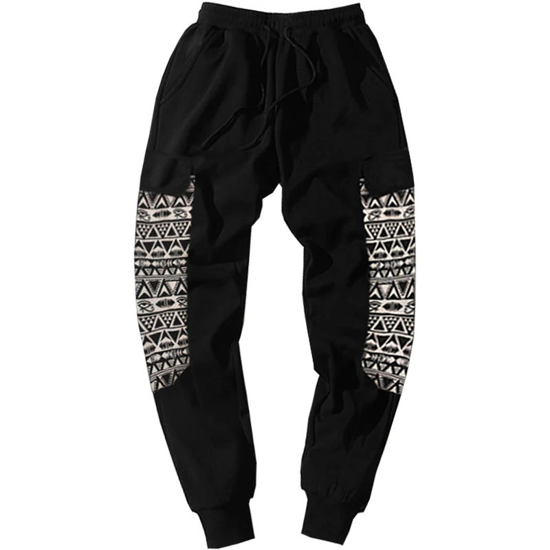 Плюс Размер 6XL 7XL 8XL мужские эластичные брюки Jogger мужские тренировочные штаны-шаровары повседневные штаны с эластичной резинкой на поясе и на штанах Jogger - Цвет: Черный