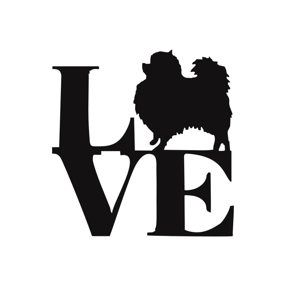 Cunymagos Creative Personality Fashion LOVE Pomeranian Car Sticker Car Styling Motorcycle Auto Window Wall Sticker 13.5cm13 (3)