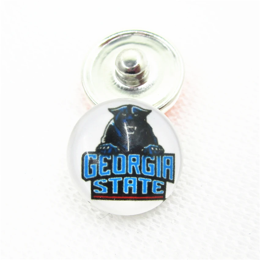 

20pcs/lot Georgia State University Snap Buttons for 18mm US Sports Teams Snap Bracelet&Bangles DIY Snap Jewelry Charms