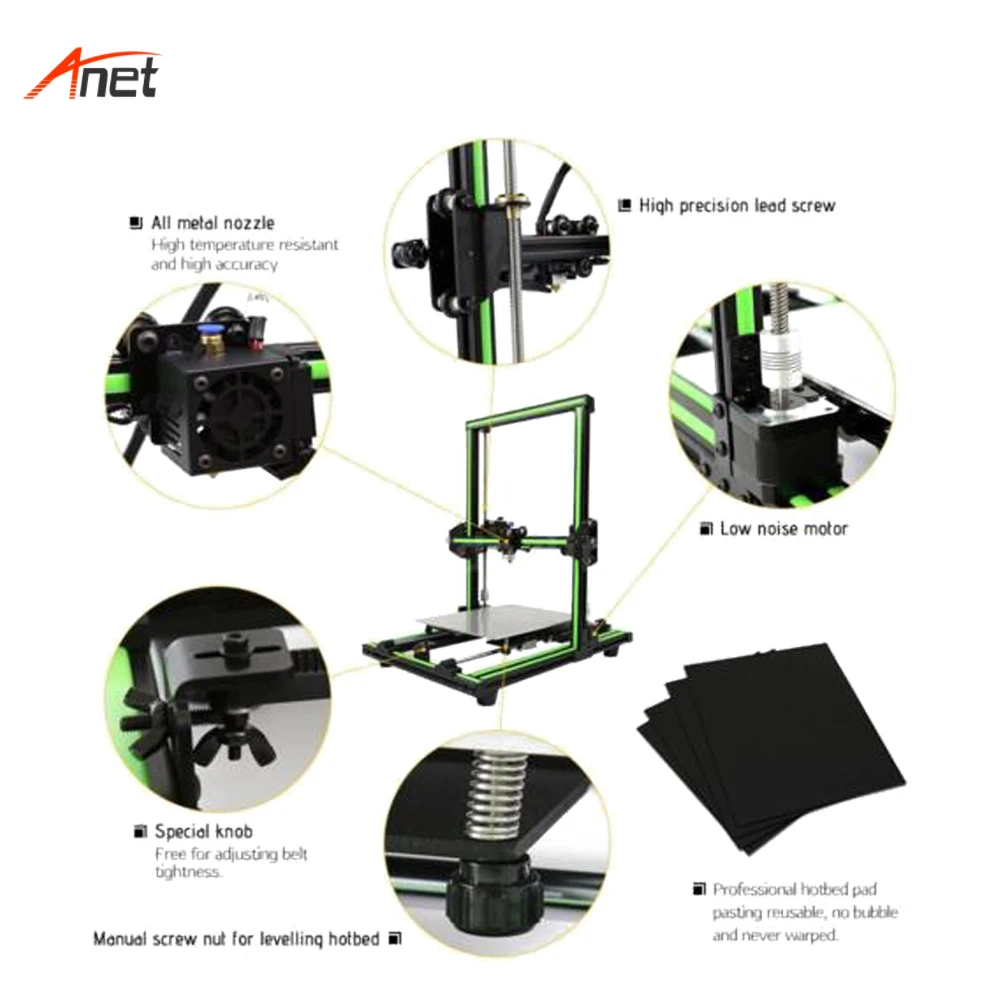 Anet E10 Easy Assembled DIY 3d Printer Kit Most Economic Large Printing Size Impressora 3d PLA ABS Various Color FDM 3d Printer Anet E10 Easy Assembled DIY 3d Printer Kit Most Economic Large Printing Size Impressora 3d PLA ABS Various Color FDM 3d Printer