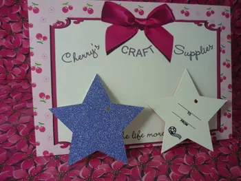 

9x8.56cm Royal Blue Glitter Stars Christmas Gift Tags Holiday Tag