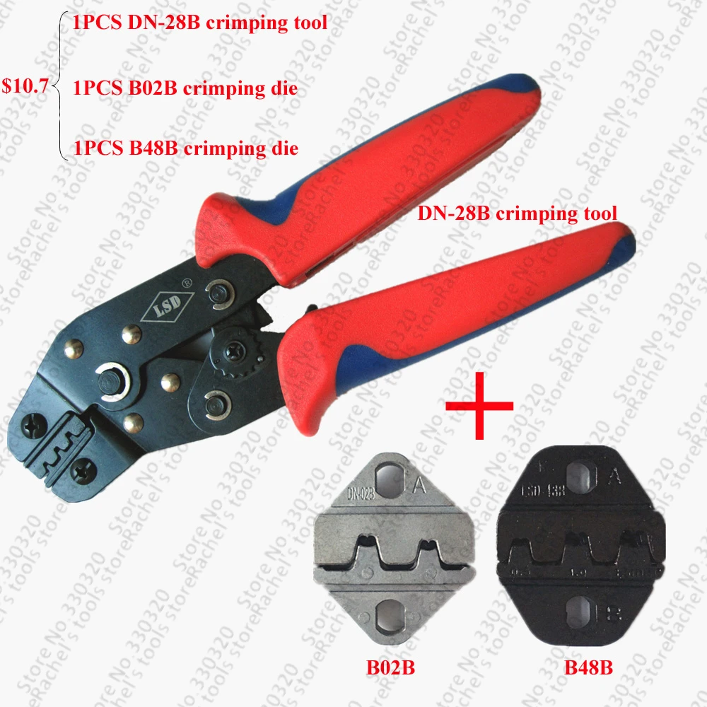 

Crimping Tool Set DN-28B Dupont crimper pin Crimping pliers 2.54/4.8 3.96/3.2/KF2510 with 2pcs exchangeable crimping die 02B 48B