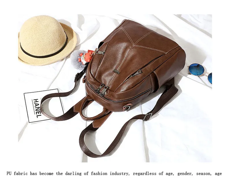 Tide Backpack female new soft leather Korean travel backpack casual fashion large capacity student bag